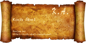 Koch Ábel névjegykártya