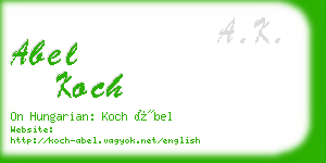 abel koch business card